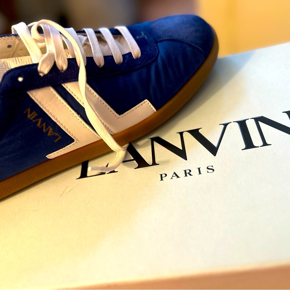 Lanvin Glen Sneakers in Navy Blue